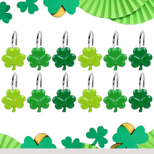 [12 pcs/box] four-leaf clover shower curtain hook bathroom curtain buckle waterproof rust-proof fashion beautiful