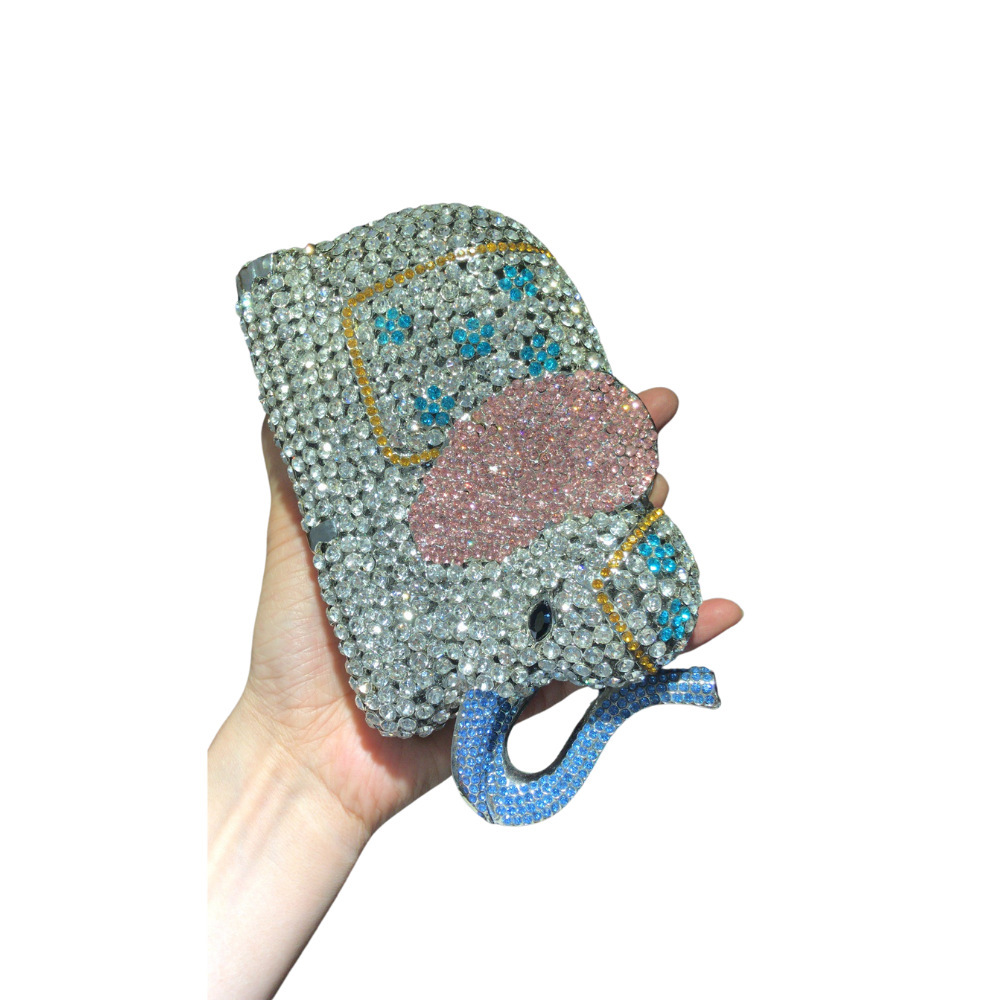 Bolsa de cena de metal europeo y americano, bolsa de cena de diamantes, bolsa de banquete, bolsa de mujer, verde dorado.