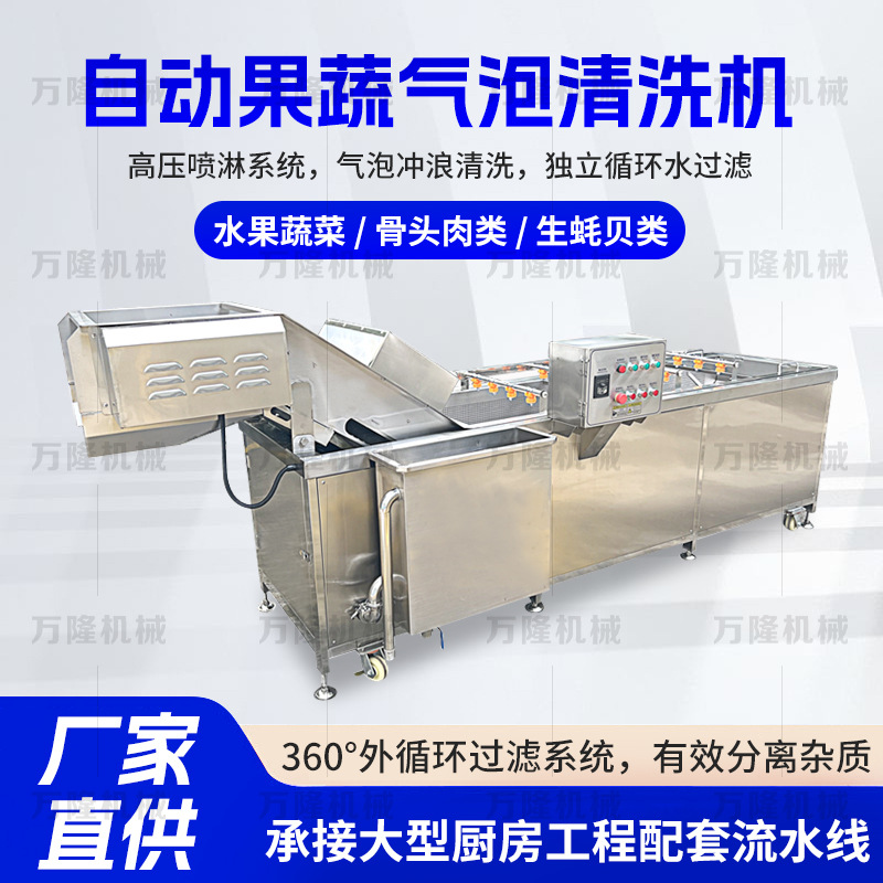 全自动蔬菜鼓泡洗菜设备冻肉解冻清洗机排骨牛肉清洗机设备定制