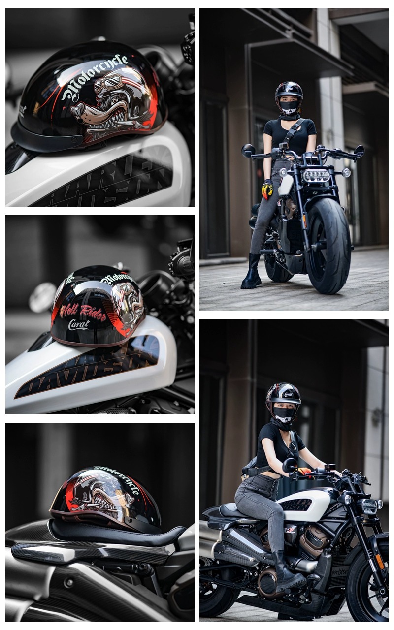 Electric Motorcycle Helmet Retro Half Helmet 3C Certified Fashionable Stylish Summer Sun Protection Cycling Scoop Helmet Factory Direct Sale