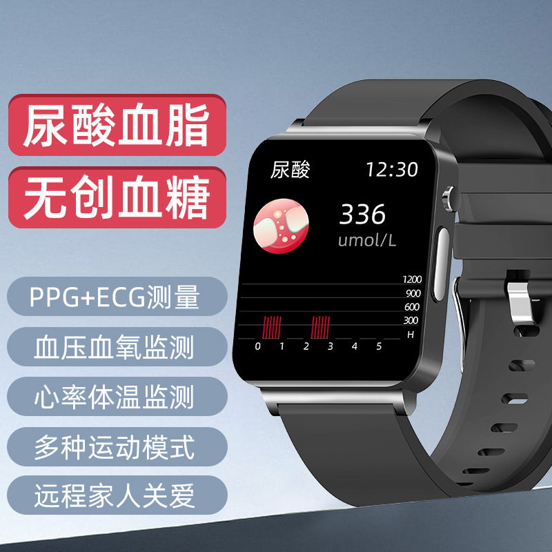 KS03 smartwatch: Blood lipid, heart rate, blood sugar, uric acid, blood oxygen, electrocardiogram, sleep monitoring, fitness band watch details Picture