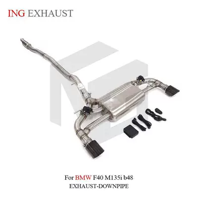 Suitable for BMW F40 M135i B48 catback exhaust system silencer made of stainless steel, with valve (Exhaust pipe)