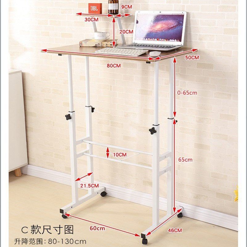 Mobile Workbench Home Study Table Adjustable Computer Desk Standing Lift Laptop