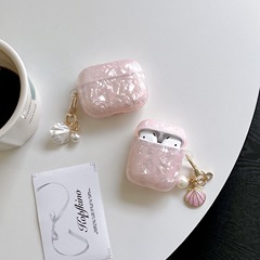 貝殻模様のイヤホンケース、AirPods PRO第3/4世代対応、厚みのあるBluetoothイヤホンカバー、クリエイティブなApple向け