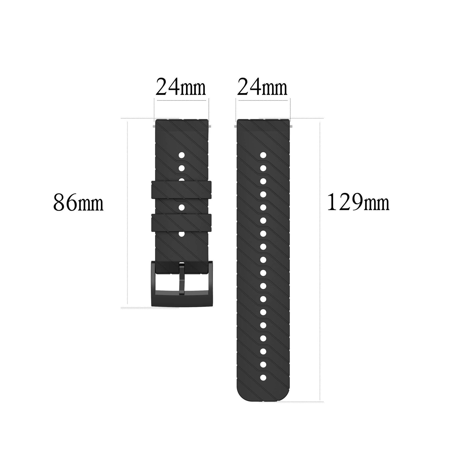 Подходят для Songtuo SUUNTO 7/9BRO/9/D5 Spartan Lightning Patriot Silicon Platform Band Blink Plough Ribbon 24mm