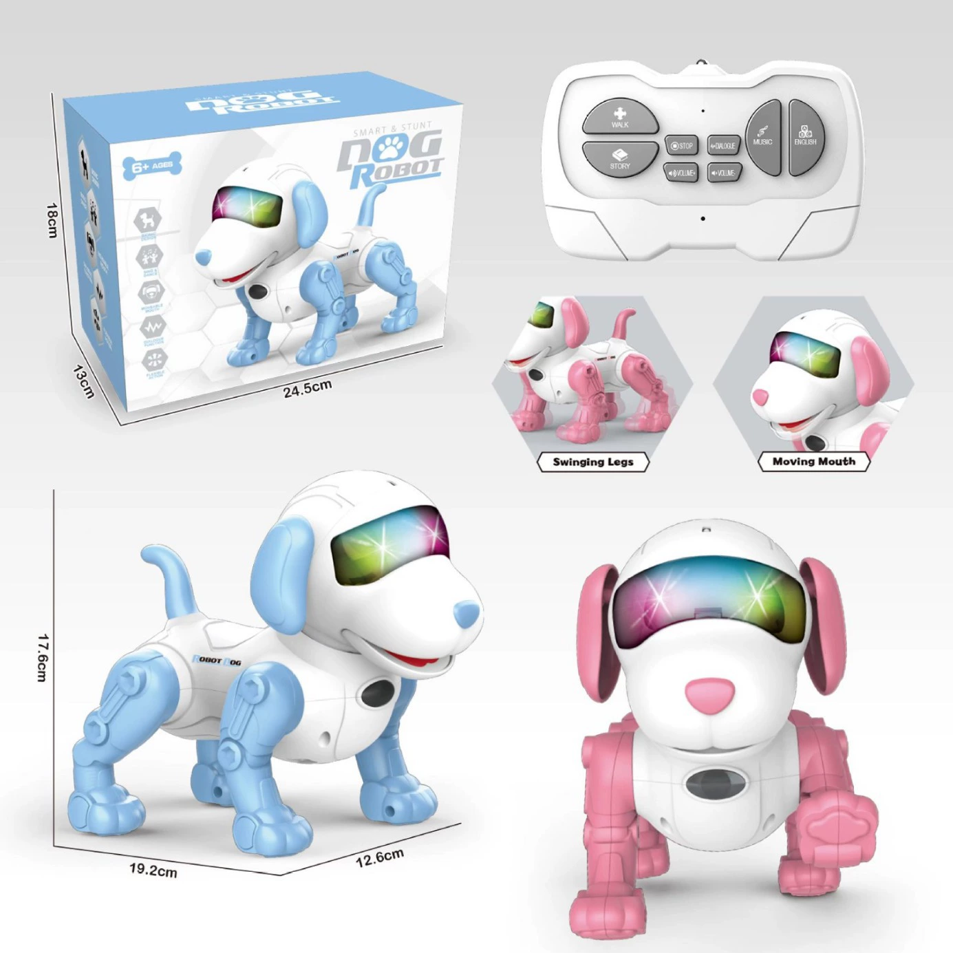 Smart robot dog, electric toy, remote control, early education