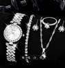 Watch, fashionable set, universal steel belt, earrings, necklace and bracelet, ring