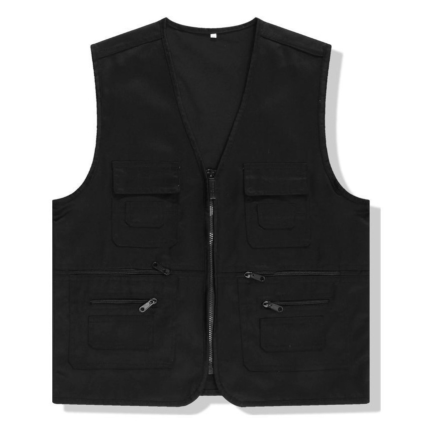 Reportero de pesca al aire libre, chaleco, logotipo para hombres y mujeres, fotografía, ropa de trabajo, chaleco, logotipo bordado, bolsillos múltiples al por mayor