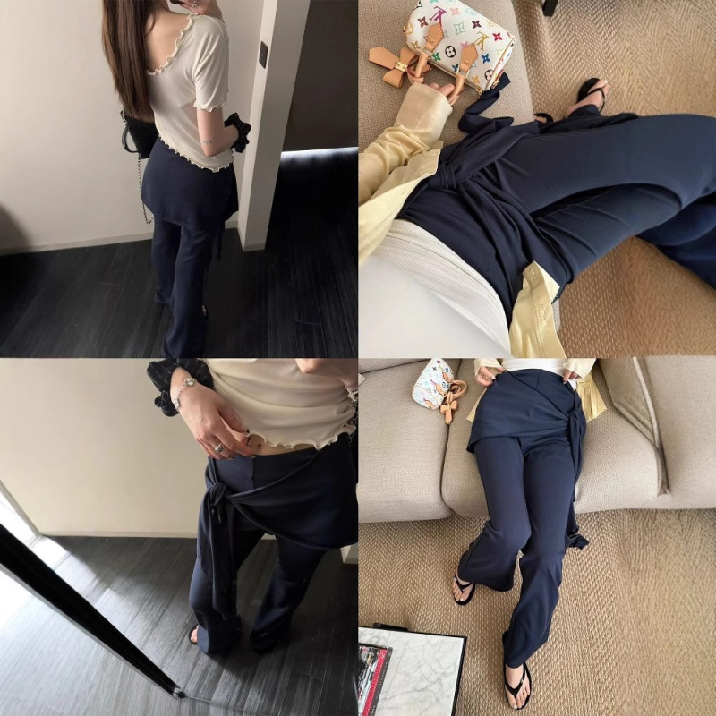 superniniy モーダルバットカーテンフレアパンツヨガパンツは股をカバーし、脚を細く見せ、脚を長く見せます、女性用ミッドウエストパンツ夏|undefined