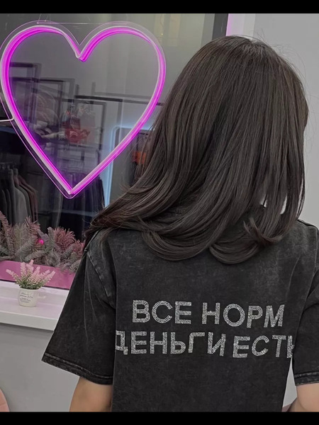 Design long cotton fashionable elegant T-shirt