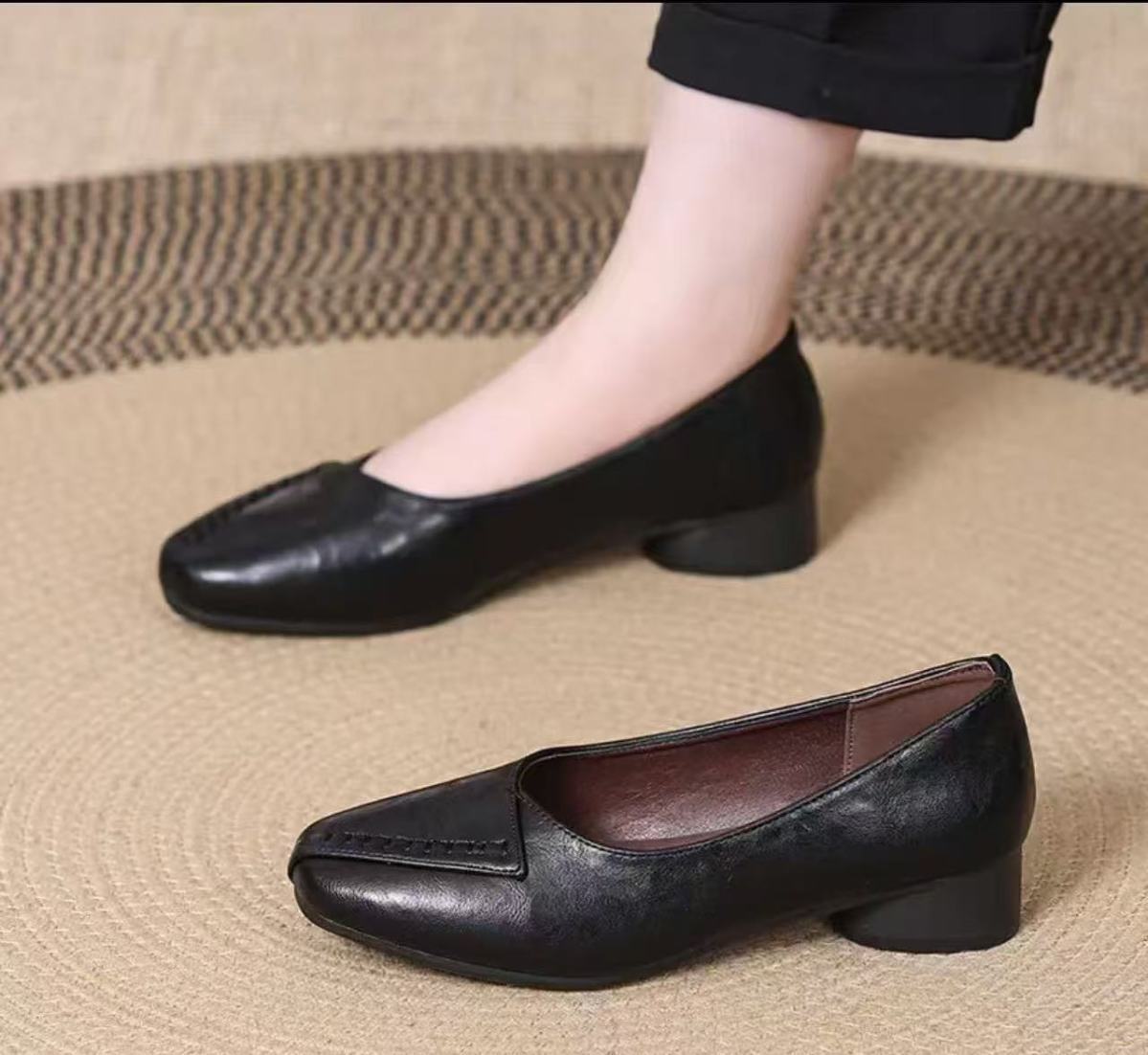 2026 primavera y verano nuevos zapatos de cuero suave primavera y otoño zapatos de mujer retro cómodos zapatos bajos