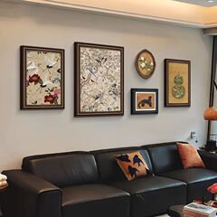 フレンチアンティークリビングルーム装飾絵画アメリカンソファ背景壁掛け絵画ニッチアート組み合わせレトロ壁画油絵