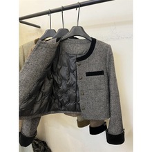 冬季高端加绒加厚保暖小香风羽绒服外套女秋冬新款洋气短款上衣女