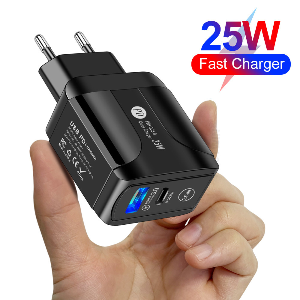 25W fast charge PD suitable for iphone13 QC3.0 mobile phone charger charging head travel charger wholesale