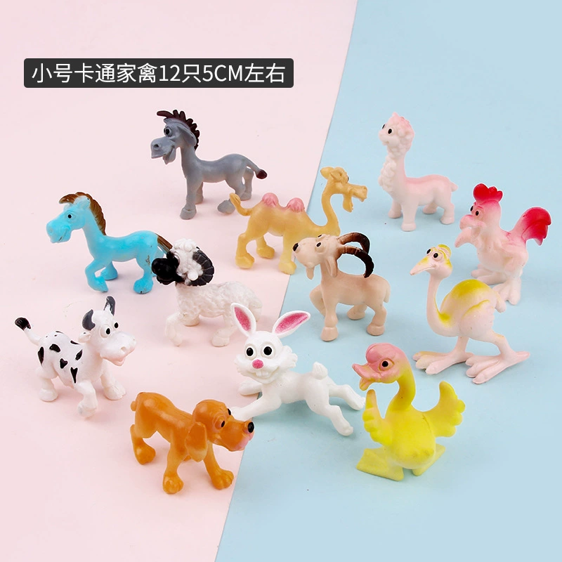 Children's realistic plastic toy, cartoon set, 12 pieces, factory direct supply