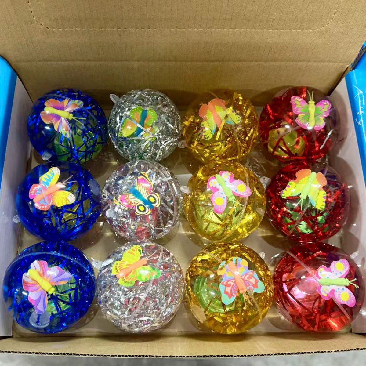 6.5cm 끈 달린 크리스탈 볼 [금사 나비] 단품