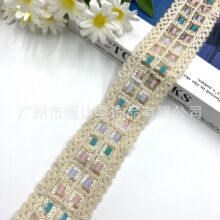 圆之梦 民族风汉服装饰粗棉绳  5CM宽  马卡龙色刺绣花边鞋帽辅料