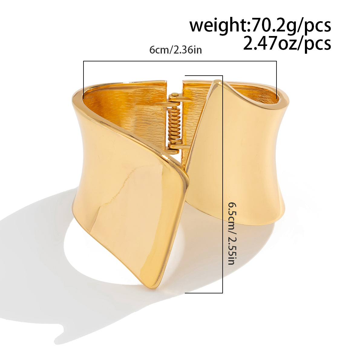 Pulsera ancha de metal brillante irregular de personalidad transfronteriza europea y americana