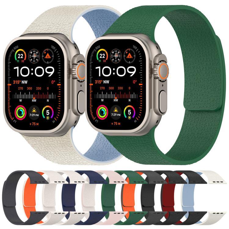 xDfind Lichi Soft Magnetic Silicone Bracelet para Apple Watch 42 / 44 / 45 / 46 / 49mm / Ap