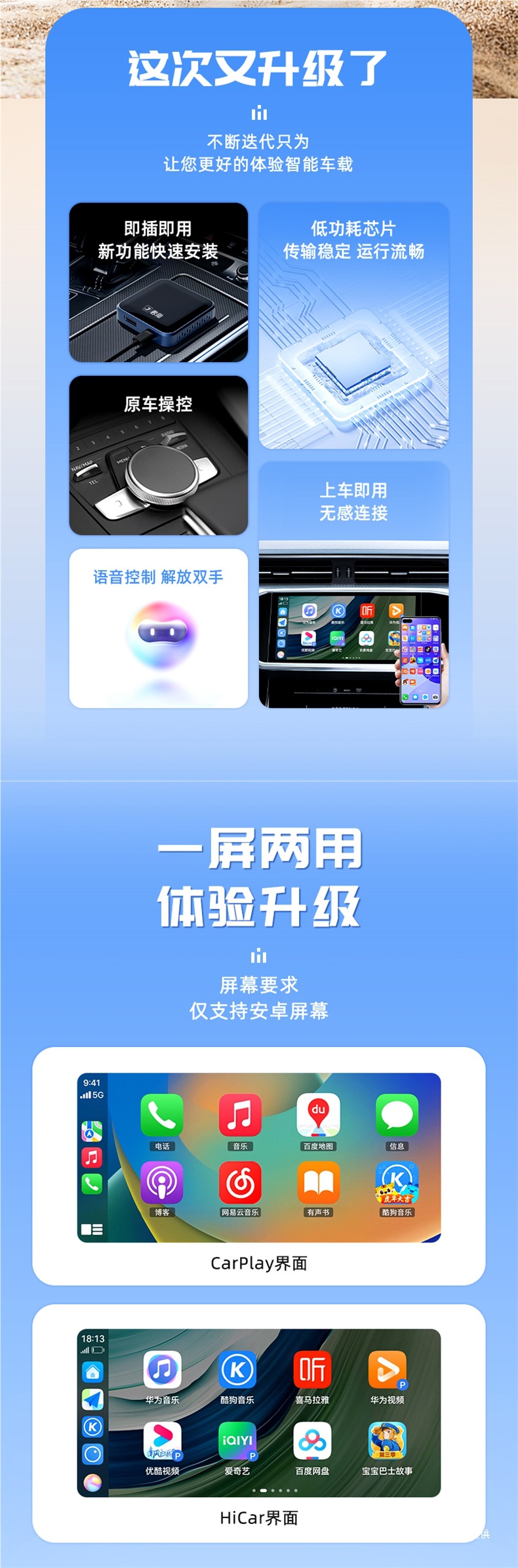 Junyong Wireless Carplay Box Is Suitable for Byd Android Car Interconnection Huawei Hicar Car Machine Model Peihui