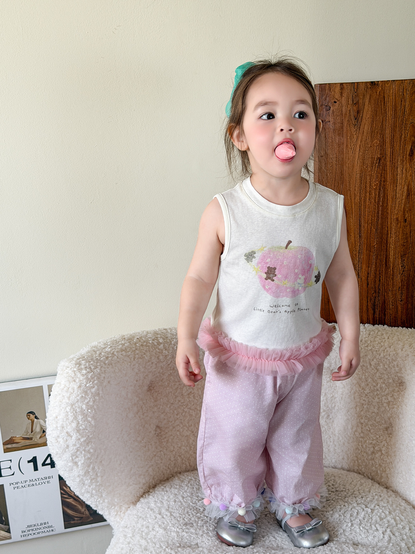 Sugar Pear ropa infantil chaleco de verano delgado 2026 ropa infantil de dibujos animados casuales clase A camisa de bebé sin mangas