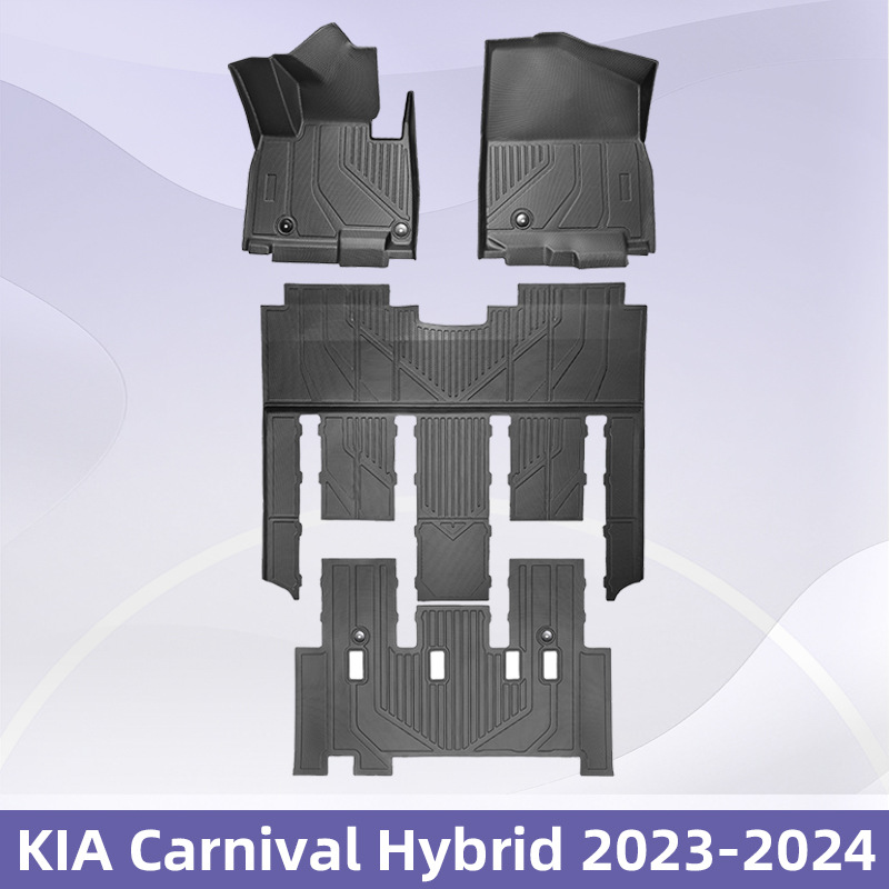 Aplicable a 24 tipos de Corea del Sur, Corea del Sur, Kia Carnival siete asientos 3D todo el tiempo material TPE en el extranjero almohadillas de pie de automóviles