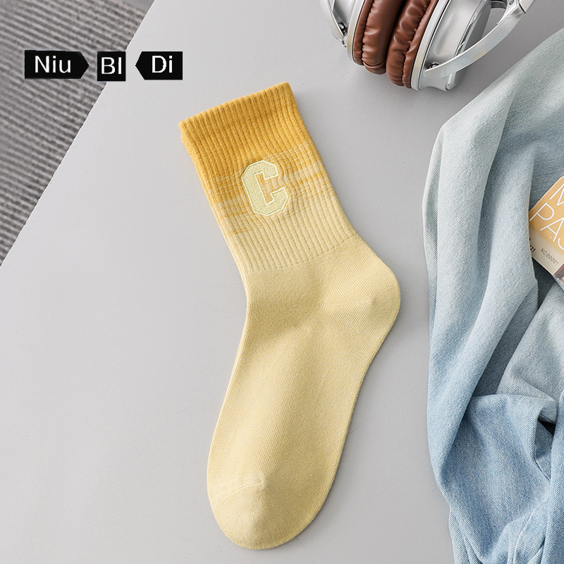 새로운 큰 C 자수 (1 쌍 노란색)