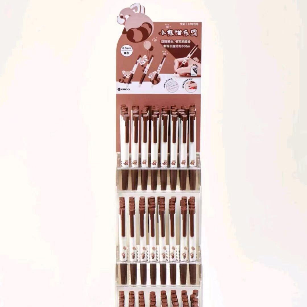 Kaco inicial corazón gel pluma giratoria núcleo creativo firma pluma amor regalo caja examen cepillo agua pluma 0,5