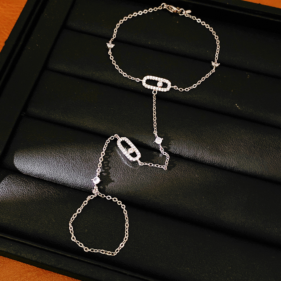 Zircon elíptico una sola pulsera de estilo in-viento pulsera de dedo de moda nicho de diseño sensación de joyería al por mayor