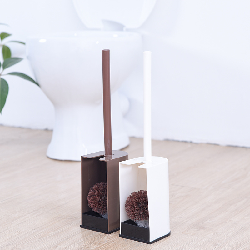 Toilet Brush for Cleaning Bathroom, Household Brush with No Dead Corners, Plastic Set with Base, Toilet Brush Without Drilling