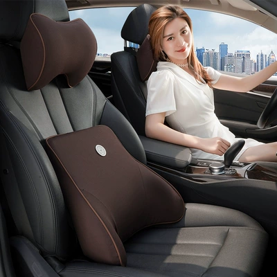 Headrest: pillow lumbar pillow cervical neck - brown-headrest