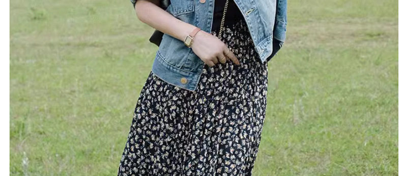 Áo khoác denim nữ dáng ngắn form rộng tay dài cổ ve — áo khoác denim dài tay chi tiết 5