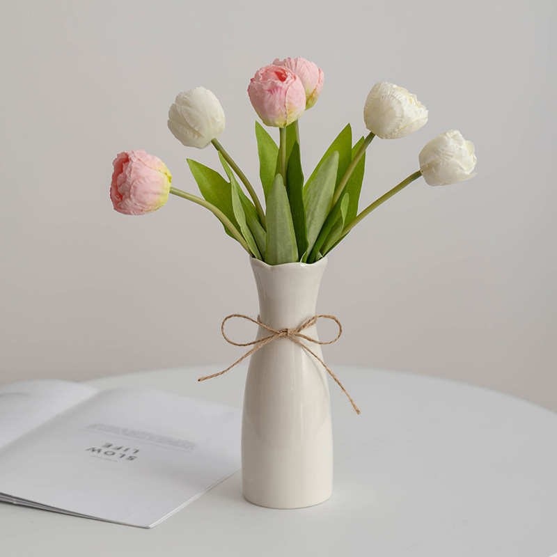 White Minimalist Ceramic Vase for Hydroponics, Nordic Modern Creative Home Decor for Living Room and Dining Table, Suitable for Dried Flower Arrangements White Minimalist Ceramic Vase for Hydroponics, Nordic Modern Creative Home Decor for Living Room and Dining Table, Suitable for Dried Flower Arrangements