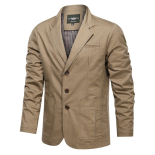 2022 Spring New Retro Solid Color Suit Men's Business Young and Middle-aged Loose Suit All-match Casual Jacket Coat