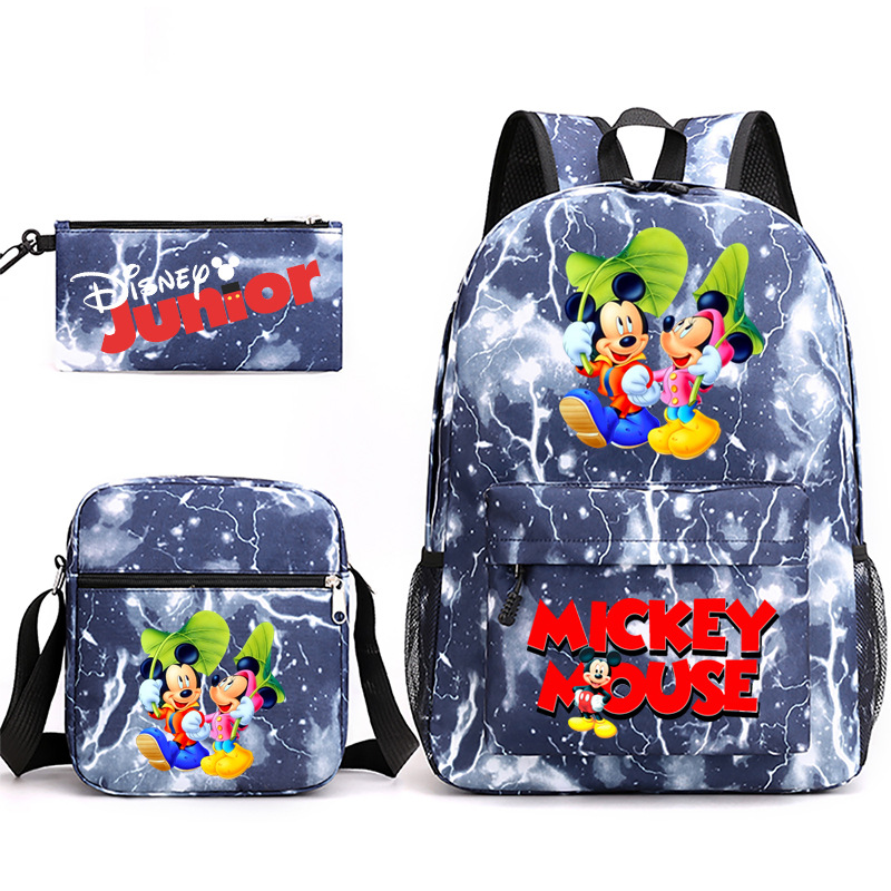 3-pieza portátil traje para niñas estudiantes universitarios niños mochila de lona Mickey/ratón 2022