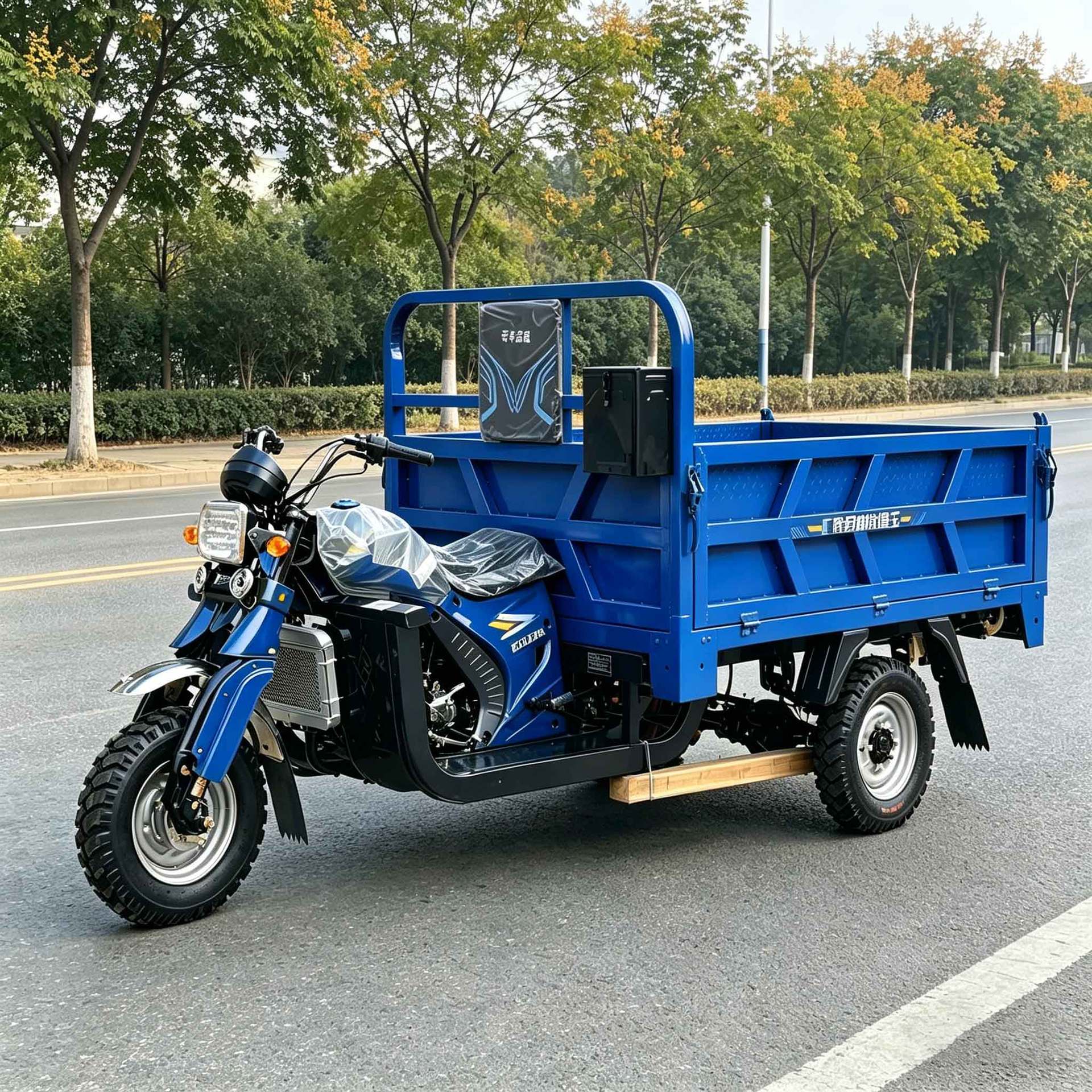 Popular Overseas Fuel-Powered Three-Wheeled Passenger Cart with Canopy, Strong Power and Practicality for Cross-Border Passenger Transport in Southeast Asia