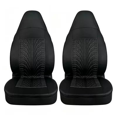 High-back hooded tire-pattern car seat Universal seat cover - high-back-tire-pattern-black-4-piece-set-30206