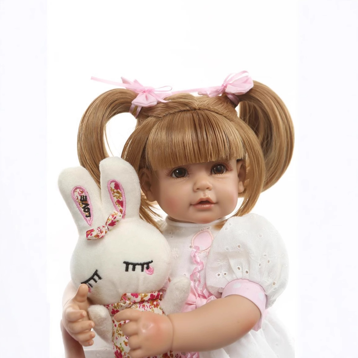 NPK nueva muñeca de silicona lindo juguete marioneta tendero recomendar mercancía ciudad tienda tesoro