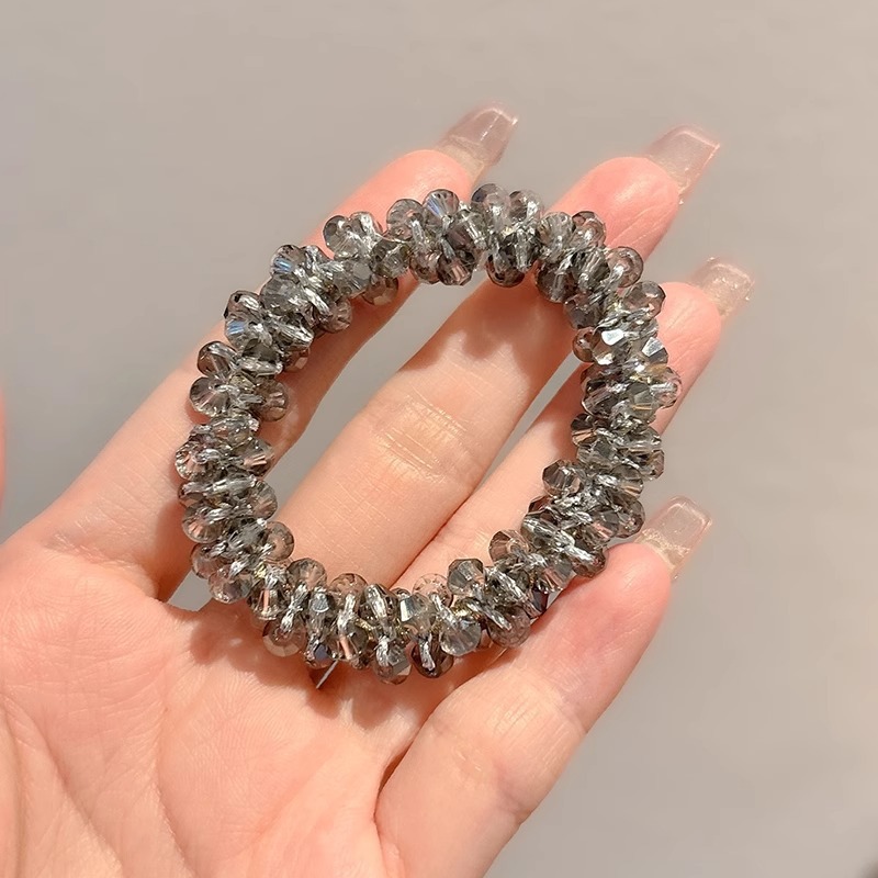 Crystal exquisito con cuentas anillo de cabello feminino pulsera de cabello de doble uso 2025 cabello al por mayor