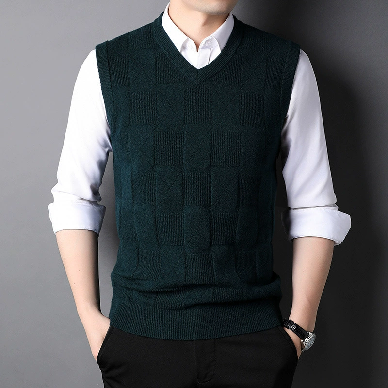 Autumn knitted vest for leisure