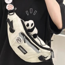 跨境新款情侣款男士胸包大容量简约斜挎包女潮流工装学生百搭腰包