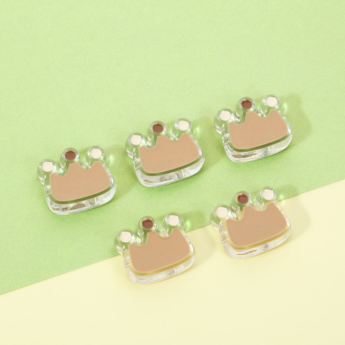 DIY Accessory Headband String Beads Transparent Hole Acrylic Droplet Oil Crown Cartoon Phone Chain Pendant Accessory
