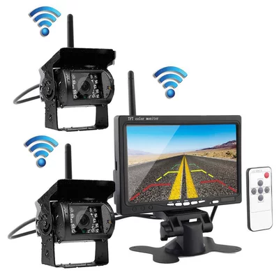 7 düymlük masaüstü avtobus simsiz monitorinq sistemi 4 kameralı avtomobil ekranı