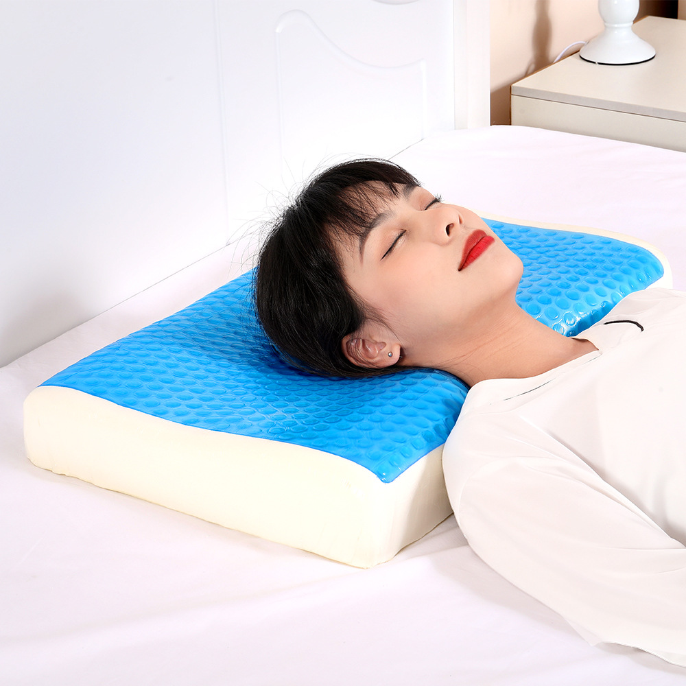 almohada de memoria almohada de gel de algodón antideslizante almohada de sueño transpiración almohada de sueño media y alta image 7