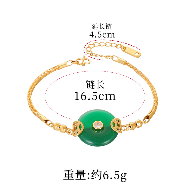 Vietnam arena oro hebilla de seguridad pulsera de Calcedonia moneda de cobre estilo chino retro no se desvanece hombres y mujeres elegante pulsera de todo fósforo