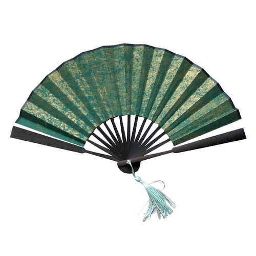 5 inches, 6 inches, 7 inches, 8 inches, colored gold-sprinkled rice paper folding fan, dark green batik gilt-sprinkled gold, blank calligraphy and painting little girl's fan
