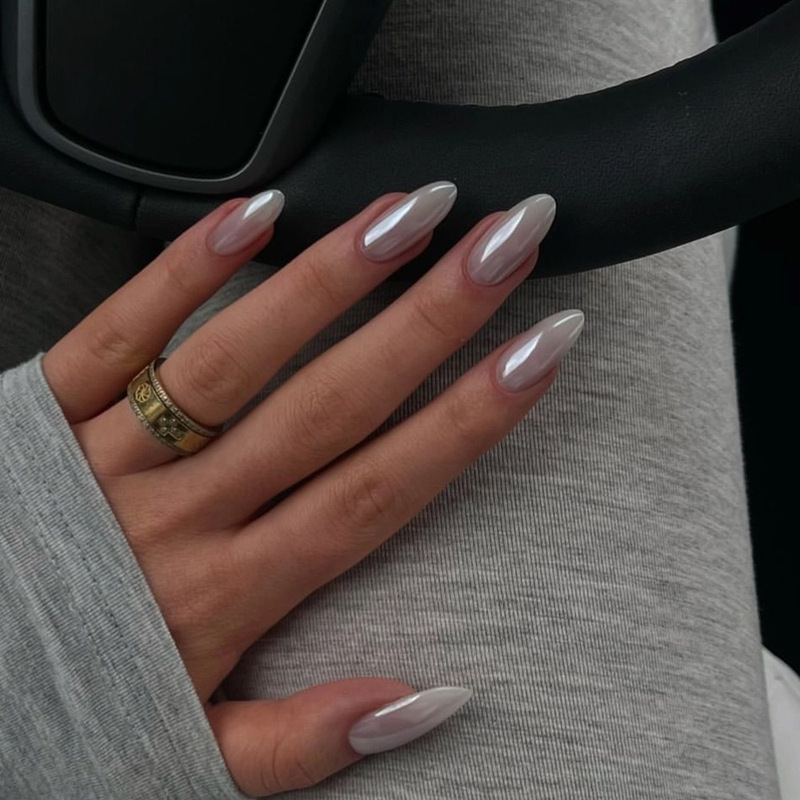 Coated White Solid Color Nail Art False Nail Short Almond Plain Color Wear Nail Cross-border Fake Nails Coated White Solid Color Nail Art False Nail Short Almond Plain Color Wear Nail Cross-border Fake Nails
