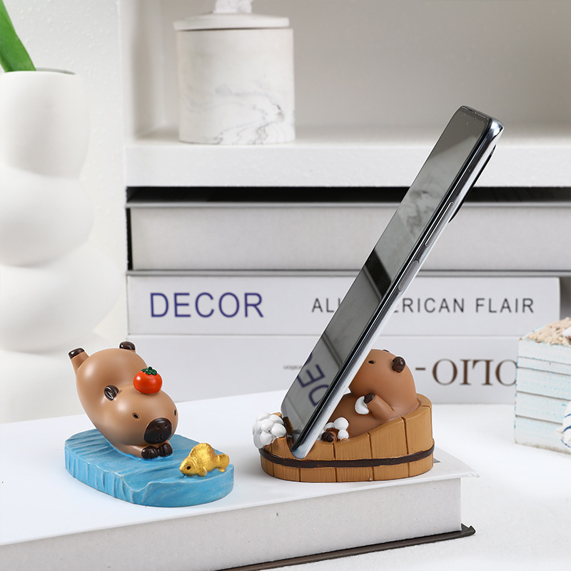 Decoraciones de escritorio Capibara oficina descomprimir tablet soporte para teléfonos móviles para el hogar nuevas decoraciones creativas lindas