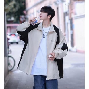 Autumn 2025 Men's American-Style Outdoor Color-Blocking Loose Trendy Casual Versatile Jacket New Model