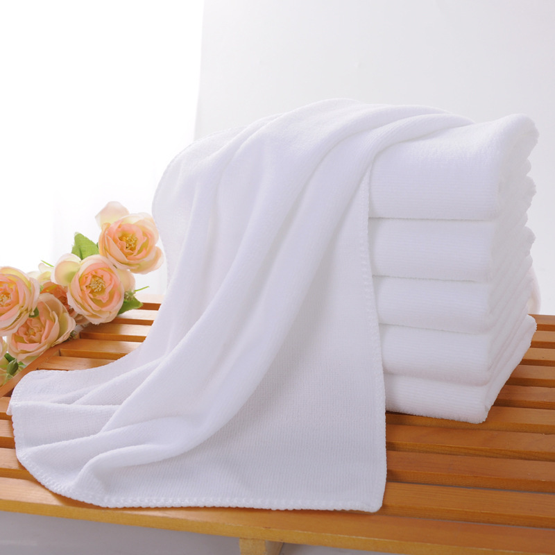 [Cross-Border Dropshipping and Labeling] White Towels for Hotels, Bathhouses, Foot Massage Parlors, Hotels, Hot Spring Resorts, and Guesthouses, Made of Ultra-Fine Fiber